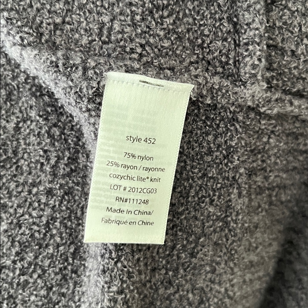 Barefoot Dreams CozyChic Circle Cardigan Women's Charcoal Open Front - Picture 6 of 10
